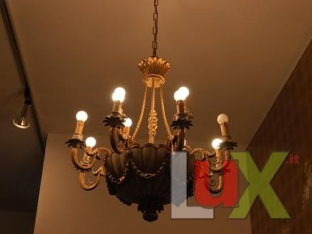 Ceiling lamp, 12 lights, Wood finit.Oro Grey.. | LIGHT GREY