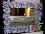 Rectangular Mirror. Colorful paper mache 130x100.. | SILVER